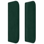 vidaXL Tête de lit avec oreilles Vert foncé 163x16x78/88 cm Velours