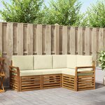 vidaXL Ensembles de canapés avec coussin 4 Pièces Naturel et Crème