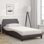 vidaXL Lit avec matelas Dover gris 100x200 cm similicuir