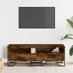 vidaXL Meuble TV chêne fumé 122x34x41 cm bois d'ingénierie