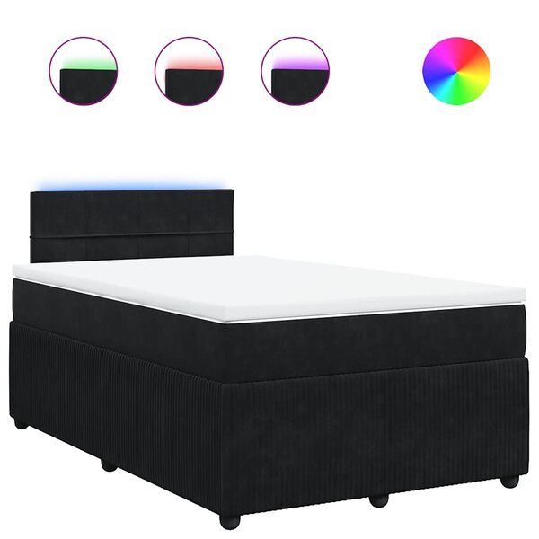 vidaXL Sommier à lattes de lit avec matelas Noir 120x200 cm Velours