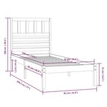 vidaXL Cadre de lit sans matelas noir 75x190 cm bois de pin massif
