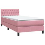 vidaXL Sommier à lattes de lit avec matelas rose 80x220 cm velours