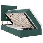 vidaXL Lit de rangement LED avec matelas Vert foncé 90 x 190 cm