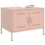vidaXL Table basse rose 68x50x50 5 cm acier