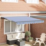 vidaXL Cadre d'auvent Bleu et Blanc 350 x 250 cm