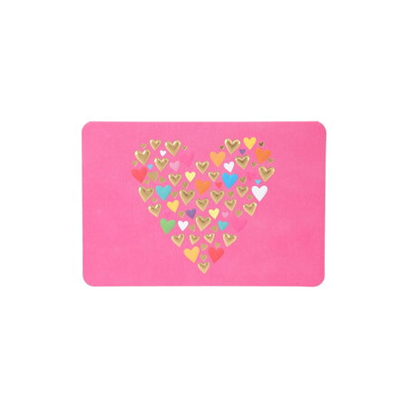 Mini carte de voeux avec enveloppe - amour / amitié - grand coeur petits coeurs