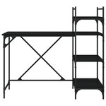 vidaXL Bureau d'ordinateur avec étagères noir 120x47x109 cm