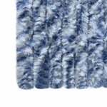 vidaXL Rideau anti-mouches bleu et blanc 100x230 cm chenille