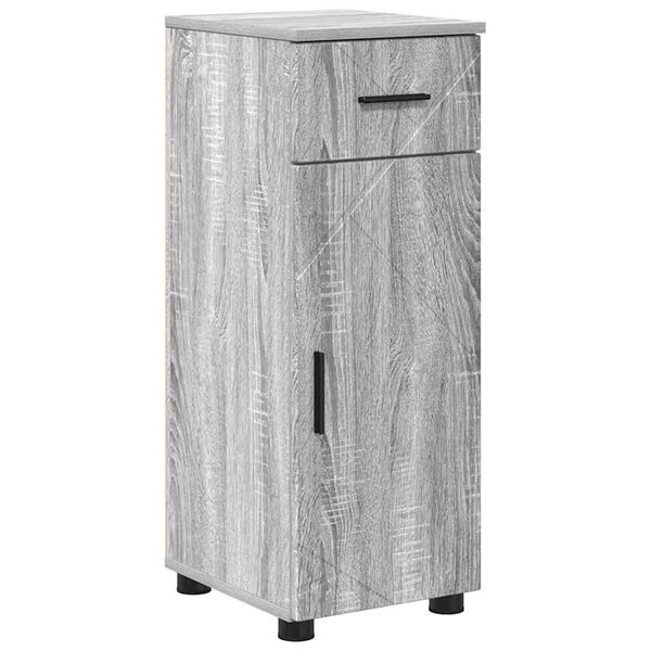 vidaXL Cabinet de salle de bain avec porte Sonoma gris 30 x 35 x 80 cm