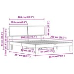 vidaXL Cadre de lit avec tête de lit rembourrée Gris clair