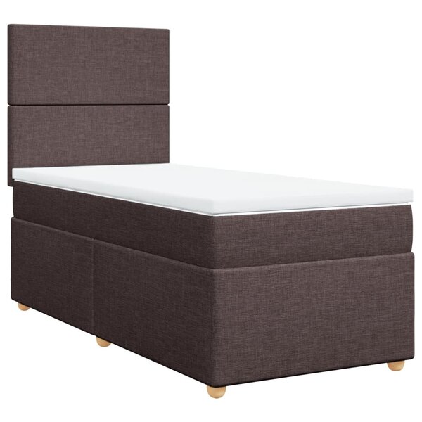 vidaXL Sommier à lattes de lit avec matelas Marron foncé 100x200 cm