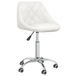 vidaXL Chaises pivotantes à manger lot de 2 blanc similicuir
