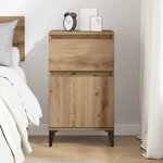 vidaXL Cabinet de chevet avec tiroir chêne artisanal 40 x 35 x 70 cm