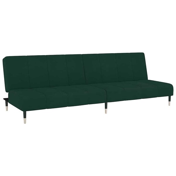 vidaXL Canapé-lit à 2 places vert foncé velours