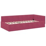 vidaXL Cadre de lit d'angle Autre Rouge bordeaux 90 x 200 cm