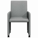 vidaXL Chaises de Salle à Manger avec Roues 2 Pièces Gris clair tissu