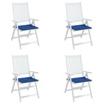 vidaXL Coussins de chaise de jardin 4 Pièces bleu royal 50x50x3 cm