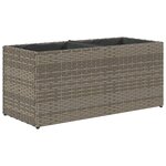 vidaXL Jardinières avec 2 pots 2 Pièces gris 72x30x32 cm résine tressée