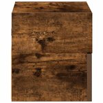 vidaXL Table de chevet murale chêne fumé 45x26x28 5 cm
