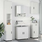 vidaXL Ensemble de mobilier de salle de bain avec tiroir 5 Pièces Blanc