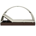 vidaXL Transat 2 places avec toit rond marron 211x112x140 cm