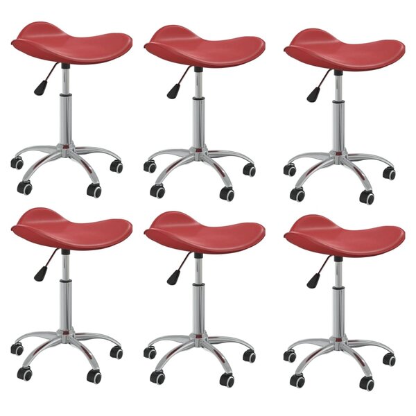 vidaXL Chaises pivotantes à manger lot de 6 bordeaux similicuir