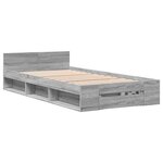 vidaXL Cadre de lit avec tiroir sans matelas sonoma gris 90x190 cm