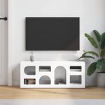 vidaXL Meuble TV Blanc brillant 100 x 35 x 40 cm Bois d'ingénierie