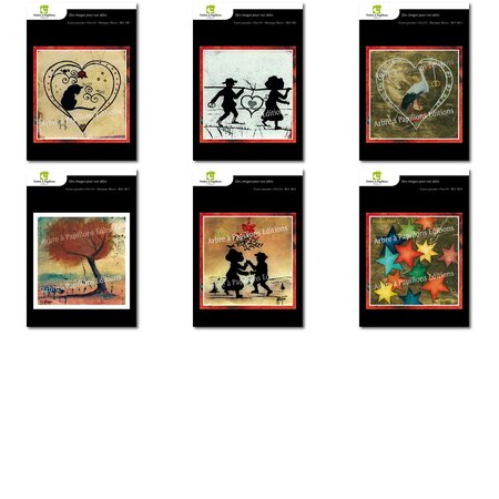 Lot de 6 cartes - voeux 4 - peintures monique meyer
