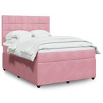 vidaXL Sommier à lattes de lit avec matelas Rose 140x200 cm Velours