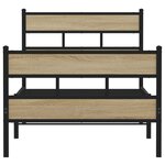 vidaXL Cadre de lit en métal sans matelas chêne sonoma 90x190 cm