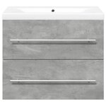 vidaXL Ensemble de meubles de salle de bain 2 Pièces gris béton