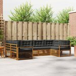 vidaXL Ensemble de canapés d'extérieur 6 Pièces Naturel et Anthracite
