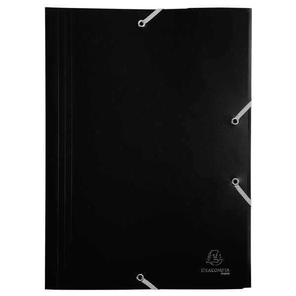 Chemise À Élastique 3 Rabats Polypropylène 4/10e Opaque Eco - A4 - Noir - X 30 - Exacompta
