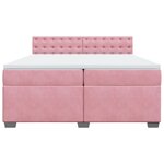 vidaXL Sommier à lattes de lit avec matelas Rose 200x200 cm Velours