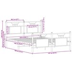 vidaXL Cadre de lit sans matelas chêne fumé 140x190 cm bois ingénierie