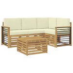 vidaXL Ensemble de canapés d'extérieur 5 pc Blanc et crème Polyester