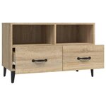 vidaXL Meuble TV Chêne sonoma 80x36x50 cm Bois d'ingénierie