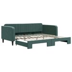 vidaXL Lit de jour avec gigogne sans matelas vert foncé 100x200 cm