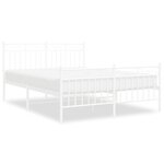 vidaXL Cadre de lit métal sans matelas et pied de lit blanc 140x190 cm