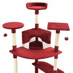 vidaXL Arbre à chat avec griffoirs en sisal 203 cm Rouge et Blanc