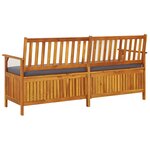 vidaXL Banc de rangement avec coussin 170 cm Bois d'acacia solide