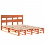 vidaXL Cadre de lit sans matelas cire marron 140x190cm bois pin massif