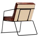 vidaXL Fauteuil Marron foncé Cuir véritable