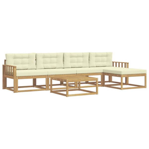 vidaXL Ensemble de canapés d'extérieur 6 Pièces Blanc et crème