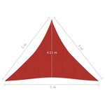 vidaXL Voile d'ombrage 160 g/m² Rouge 5x5x5 m PEHD