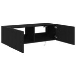 Meuble TV vidaXL avec éclairage LED Chêne noir 100x35x31 cm