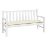 vidaXL Coussin de banc de jardin blanc crème 150x50x7 cm tissu oxford