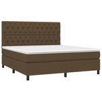 vidaXL Sommier à lattes de lit matelas et LED Marron foncé 160x200 cm